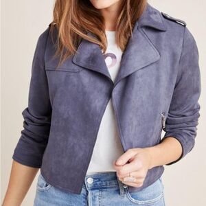 Anthropologie Express Moto Suede Jacket